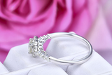 1ct Round Cut Diamond Engagement Ring 14k White Gold Finish Halo Stackable Women