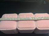 10ct Round Cut Simulated Diamond Dual Row Tennis Bracelet 14k White Gold Plated