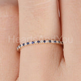0.5ct Round Cut Simulated Sapphire Eternity Wedding Band 14k Yellow Gold Plated