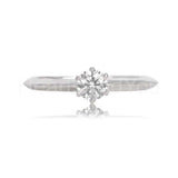 0.5ct Round Cut Moissanite Solitaire Women Engagement Ring 14k White Gold Plated