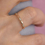 Vintage Half Eternity Wedding Band 0.5ct Round Cut Diamond 14k YellowGold Finish