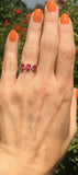 2ct Engagement Ring Oval Pink Ruby Stylish Stackable 14k Yellow Gold Finish