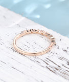 0.5ct Marquise Simulated Diamond Half Eternity Wedding Band 14k Rose Gold Plated