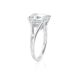 3ct Emerald Cut Diamond Engagement Ring Split Shank Solitaire 14k WhiteGold Over