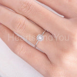 0.5ct Round Cut Simulated Diamond Dainty Halo Pearl Ring 14k Yellow Gold Plated