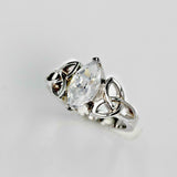 1.5ct Marquise Diamond Engagement Ring Trinity Knot Celtic 14k White Gold Finish