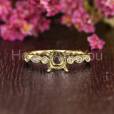 0.25ct Round Stone Ring Setting Round Simulated Semi Mount 14k White Gold Plated