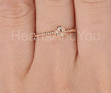 0.01ct Round Cut Moissanite Octopus Women Engagement Ring 14k Rose Gold Plated