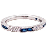 0.5ct Baguette Cut Simulated Sapphire Eternity Wedding Band 14k WhiteGold Plated