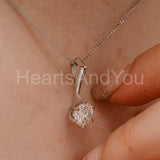 1ct Round Cut Moissanite Solitaire Pendant 14k White Gold Plated NO CHAIN
