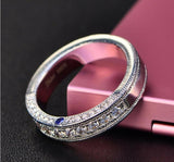 2ct Round Cut Diamond Wedding Ring Band 14k White Gold Finish Milgrain Eternity