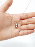 0.2ct Round Cut Moissanite 3 Dancing Stone Pendant 14k WhiteGold Plated NO CHAIN