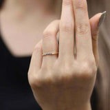0.3ct Round Cut Blue Sapphire Engagement Ring Minimalist 14k Yellow Gold Finish