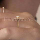 0.2ct Round Cut Moissanite Minimalist Women Engage Ring 14k Yellow Gold Plated