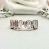 1ct Wedding Ring Band Baguette Cut Diamond Stackable Design 14k Rose Gold Finish