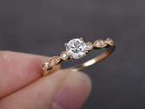 1.2ct Round Cut VVS1D Diamond Engagement Ring Solitaire 14k Yellow Gold Finish