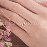 1ct Round Cut Simulated Morganite Minimalist Engagement Ring 14k RoseGold Plated