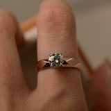 1.7ct Engagement Ring Round Cut Diamond Solitaire Design 14k Rose Gold Finish