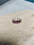 2.5ct Wedding Ring Band Oval Cut Pink Ruby Five Stone 14k White Gold Finish