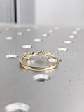 0.3ct Princess Simulated Diamond Cluster Engagement Ring 14k Yellow Gold Plated
