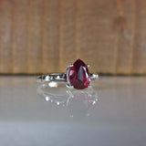 1.6ct Pear Pink Ruby Vintage Inspired Filigree Solitaire Ring 14k WhiteGold Over