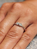0.2ct Baguette Simulated Diamond Minimalist Trilogy Ring 14k White Gold Plated