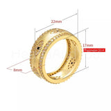 0.2ct Round Cut Simulated Sapphire Evil Eye Wedding Band 14k Yellow Gold Plated