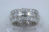 5ct Baguette Round Cut Diamond Cocktail Eternity Wedding Band 14k WhiteGold Over