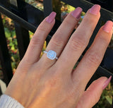 2Ct Round Cut Diamond Delicate Halo Engagement Women Ring 14K White Gold Finish