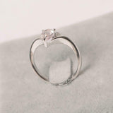 1ct Pear Morganite Curved Chevron Solitaire Round Accent Ring 14k WhiteGold Over