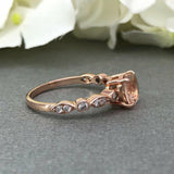 1.5ct Round Cut Peach Morganite Solitaire Engagement Ring 14k Rose Gold Finish
