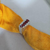 3ct Engagement Ring Oval Cut Red Garnet Filigree Cocktail 14k White Gold Finish