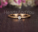 0.1ct Round Cut Moissanite Minimalist Solitaire Ring 14k Yellow Gold Plated