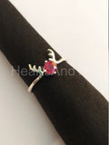 0.4ct Round Cut Simulated Ruby Dear Design Engagement Ring 14k White Gold Plated