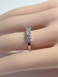 3Ct Asscher Cut DVVS1 Diamond Five Stone Engagement Ring 14K White Gold Finish