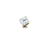 0.3ct Round Cut Diamond Solitaire Nose Pin Ring Piercing 14k Yellow Gold Finish