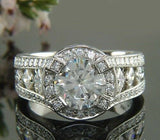 2ct Round Cut Diamond Solitaire Royal Look Engagement Ring 14k White Gold Finish