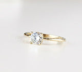 0.5ct Cushion Simulated Diamond Solitaire Engagement Ring 14k Yellow Gold Plated