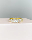 2ct Oval Cut Simulated Diamond Full Eternity Wedding Band 14k Yellow Gold Plated
