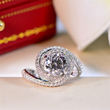 2.5ct Round Cut Diamond Engagement Ring 14k White Gold Finish Swirl Twist Design