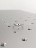 0.1ct Trillion Simulated Diamond Minimalist Curved Band 14k White Gold Plated