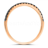 0.5ct Round Cut Simulated Black Diamond Half Eternity Band 14k White Gold Plated