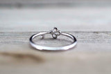 0.1ct Round Cut Diamond Engagement Ring 14k White Gold Finish Key Minimalist