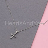 0.5ct Round Cut Moissanite Jesus Cross Pendant With Chain 14k White Gold Plated