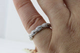 Infinity Design Wedding Ring Band 0.4ct Round Cut Diamond 14k White Gold Finish
