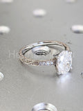 2.2ct Oval Simulated Diamond Solitaire with Accents Ring 14k White Gold Plated