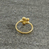 0.5ct Engagement Ring Round Cut Yellow Citrine Flower 14k Yellow Gold Finish