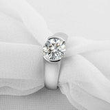 1ct Round Cut Diamond Engagement Ring Tension Set Solitaire 14k WhiteGold Finish