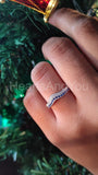 0.2ct Round Cut Simulated Sapphire Anniversary Wedding Band 14k WhiteGold Plated