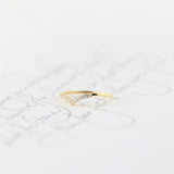 0.3ct Round Cut Moissanite Curved Stackable Wedding Band 14k White Gold Plated